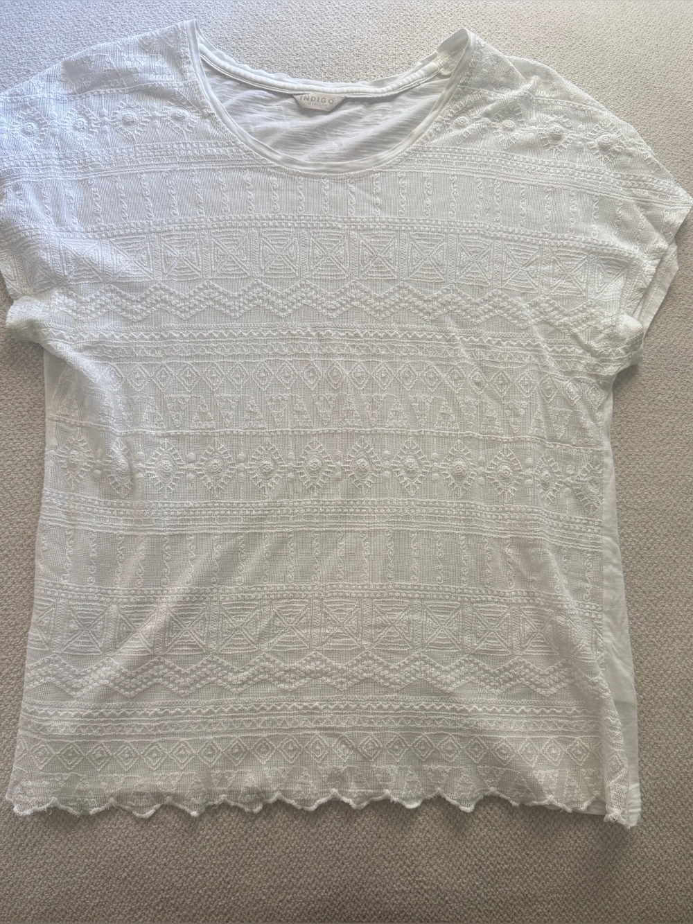 Indigo Collection White Textured Tee